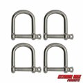 Extreme Max Extreme Max 3006.8234.4 BoatTector Stainless Steel Wide D Shackle - 1/2", 4-Pack 3006.8234.4